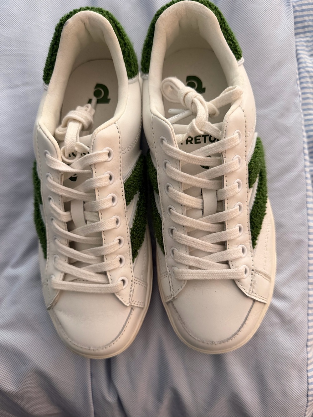 Tretorn White & Green Low-Top Sneakers for Women